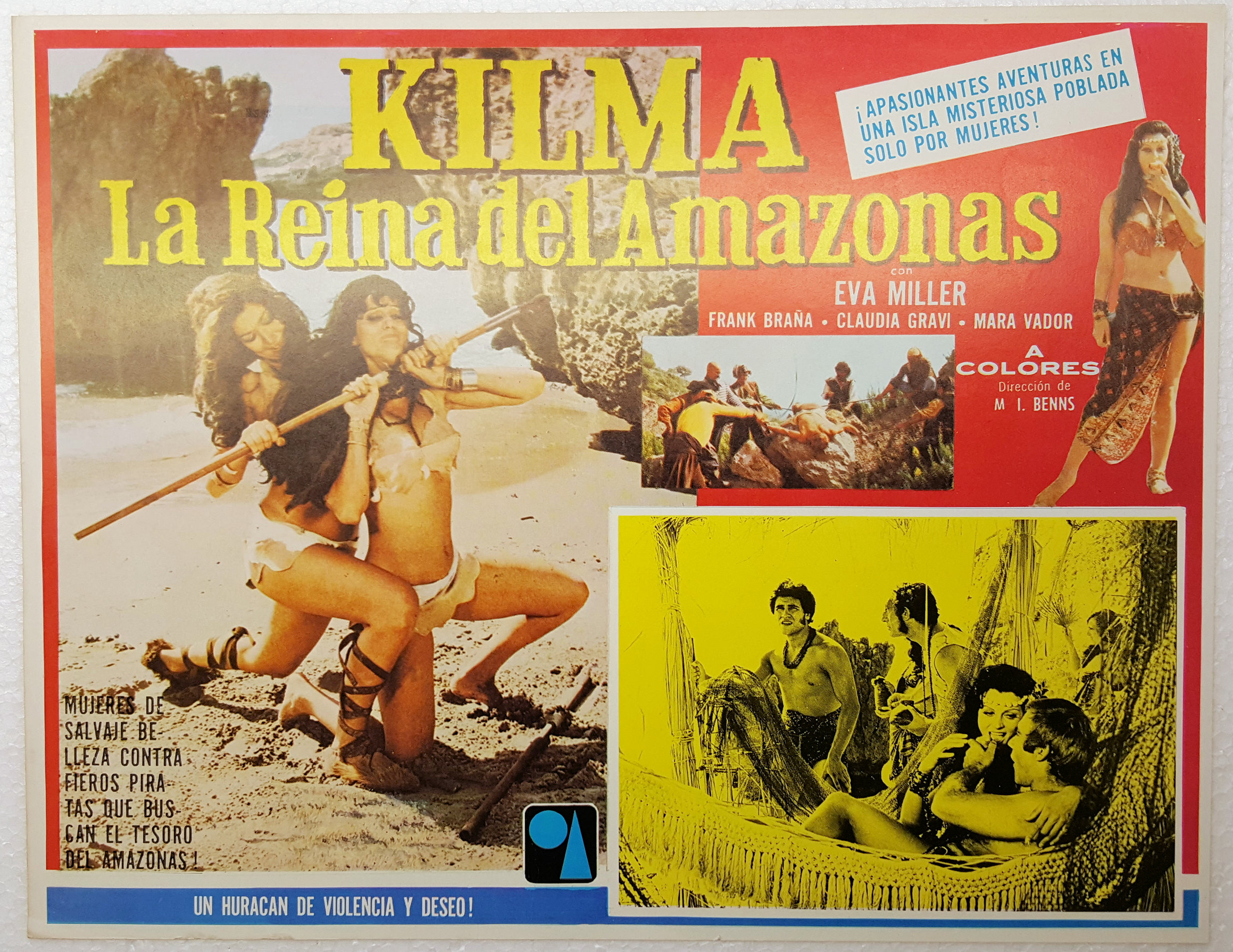 Hot lobby card from Spanish film KILMA: QUEEN OF THE AMAZONS, 1975, starrin...